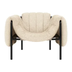 Fauteuil lounge Puffy, Eggshell-black grey