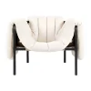 Fauteuil lounge Puffy, Natural-black grey