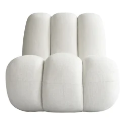 Fauteuil lounge Toe lin, White chalk