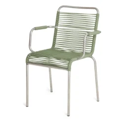 Fauteuil Mya aluminium, Sage green