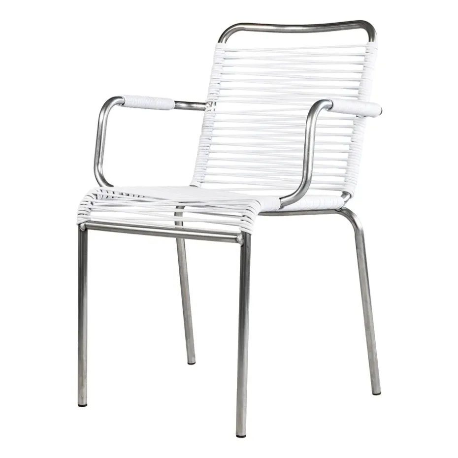 Fauteuil Mya aluminium, White