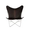 Fauteuil papillon Trifolium, cuir moka