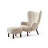Fauteuil Petra VB3 High incl. pouf ATD1, Noix huilée-Karakorum 003