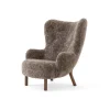 Fauteuil Petra VB3 High, Noix de Grenoble huilée-Sheepskin Sahara