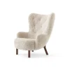 Fauteuil Petra VB3 High, Noix de Grenoble huilée-Sheepskin Moonlight