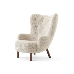 Fauteuil Petra VB3 High, Noix de Grenoble huilée-Sheepskin Moonlight