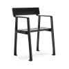 Fauteuil Piccolo, Lasure acajou noire, support noir