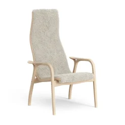 Fauteuil pour enfant Lamini hêtre laqué/peau de mouton, Moonlight (beige)