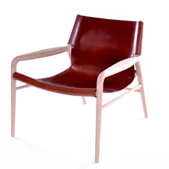 Fauteuil Rama, Cognac, chêne traité au savon
