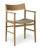 Fauteuil Siza, Chêne blanchi pigmenté – assise en lin