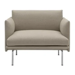 Fauteuil tissu Outline chair, Ecriture 240-Polished Aluminum