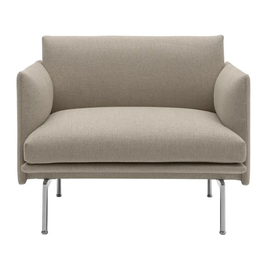 Fauteuil tissu Outline chair, Ecriture 240-Polished Aluminum