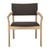 Fauteuil Vyn avec dossier rembourré, Monocoat natural-Lido 46 mole