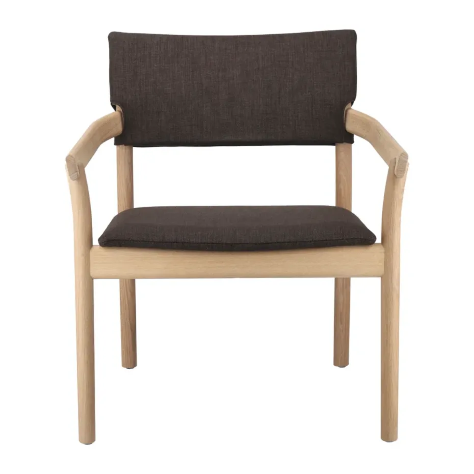 Fauteuil Vyn avec dossier rembourré, Monocoat natural-Lido 46 mole