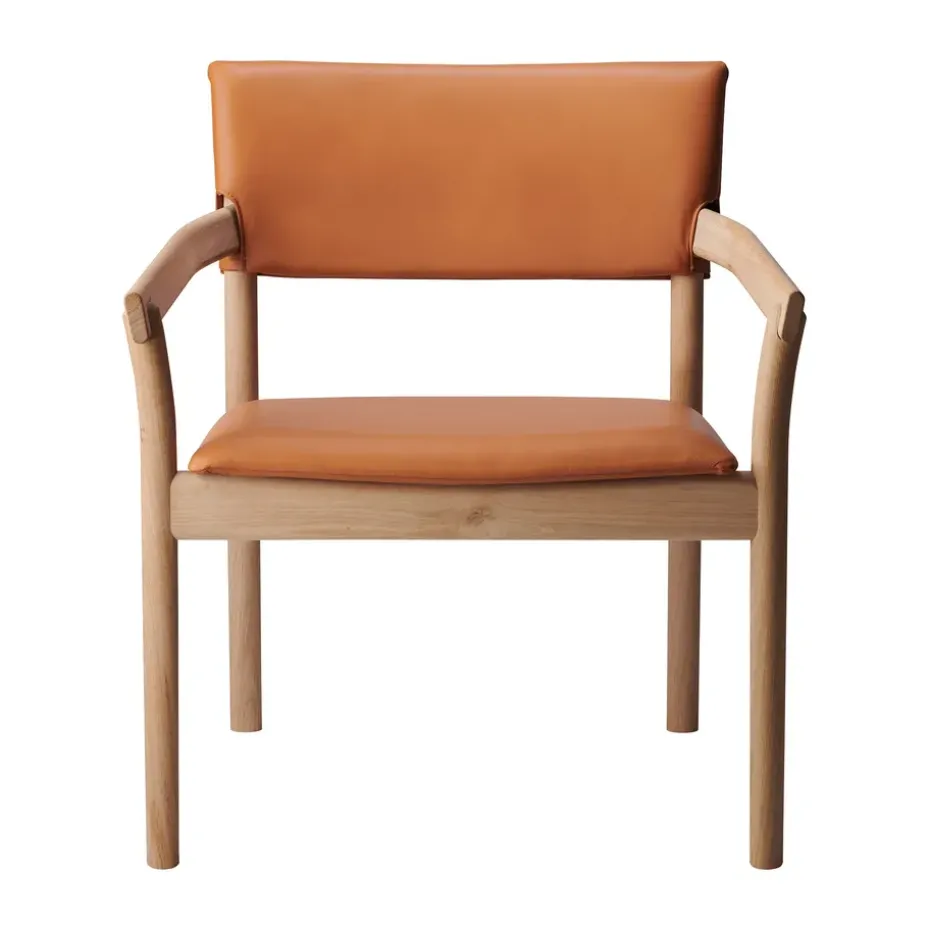 Fauteuil Vyn avec dossier rembourré, Monocoat natural-Elmosoft 43283