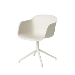 Fiber armchair chaise de bureau avec base pivotante, white, structure blanche