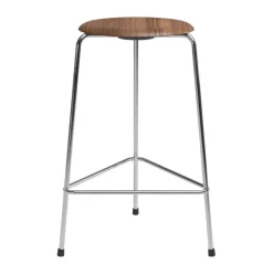 High Dot counter stool 3 pieds, Noyer-chrome