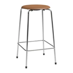 High Dot counter stool 4 pieds, Wild cuir walnut-chrome