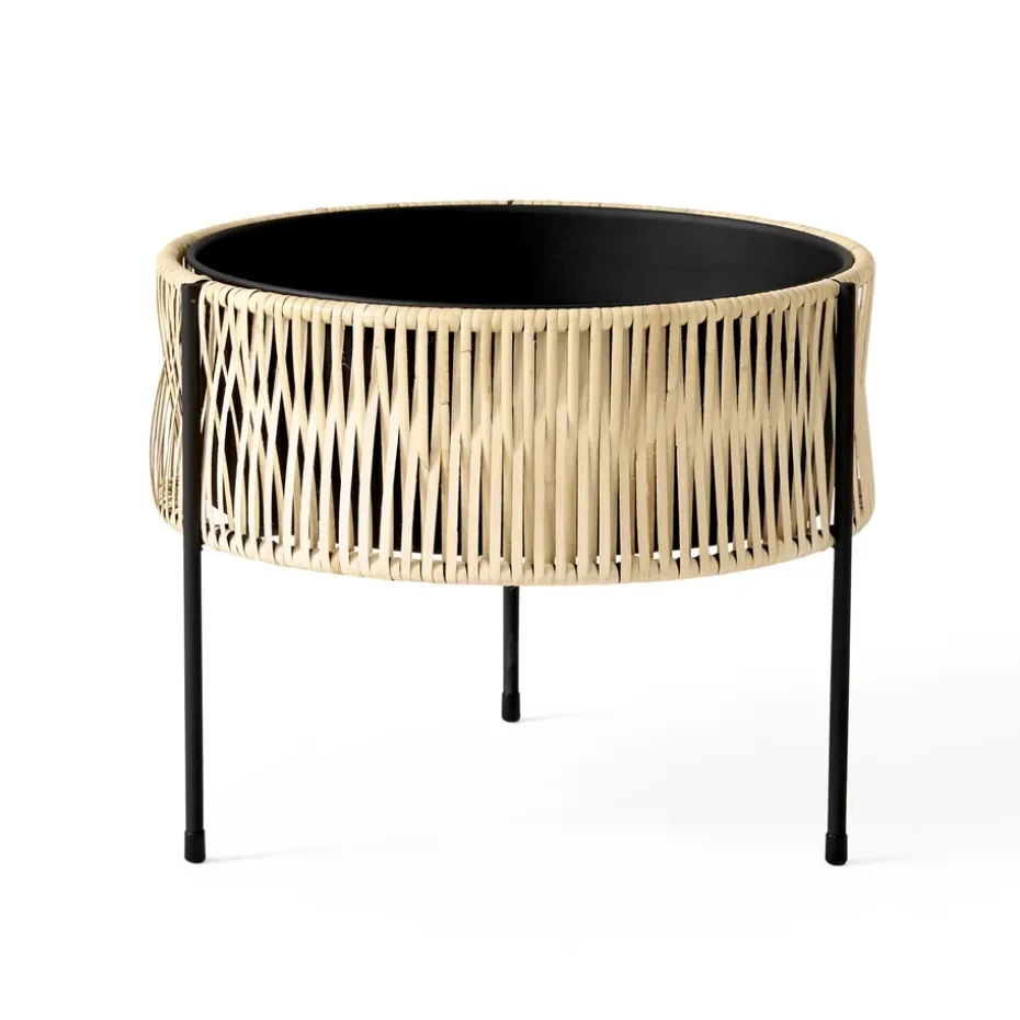 Jardinière Umanoff planter rotin-acier, h32,5 cm Ø41 cm
