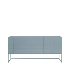 Kilt Light 180 table d'appoint, nordic blue, 3 portes, 2 tiroirs