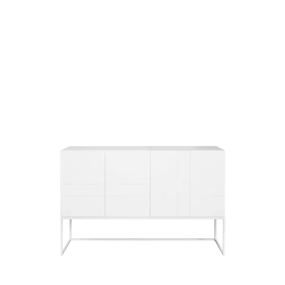 Kilt Light 137 table d'appoint, white, 3 portes