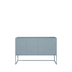 Kilt Light 137 table d'appoint, nordic blue, 2 portes, 2 tiroirs