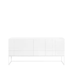 Kilt Light 180 table d'appoint, white, 3 portes, 2 tiroirs