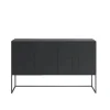 Kilt Light 137 table d'appoint, char grey, 3 portes