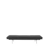 Lit de repos Outline, Refine leather black-Aluminium