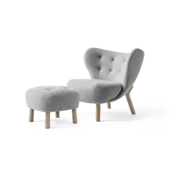 Little Petra VB1 fauteuil et pouf ATD1, Chêne huilé blanc-Hallingdal