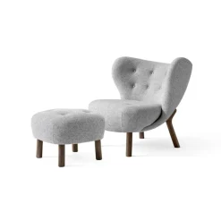 Little Petra VB1 fauteuil et pouf ATD1, Noyer huilé-Hallingdal
