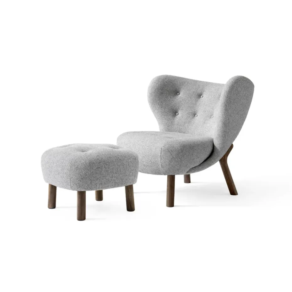 Little Petra VB1 fauteuil et pouf ATD1, Noyer huilé-Hallingdal
