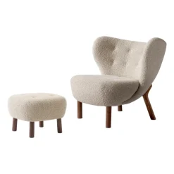 Little Petra VB1 fauteuil et pouf ATD1, Noyer huilé-Karakorum 003