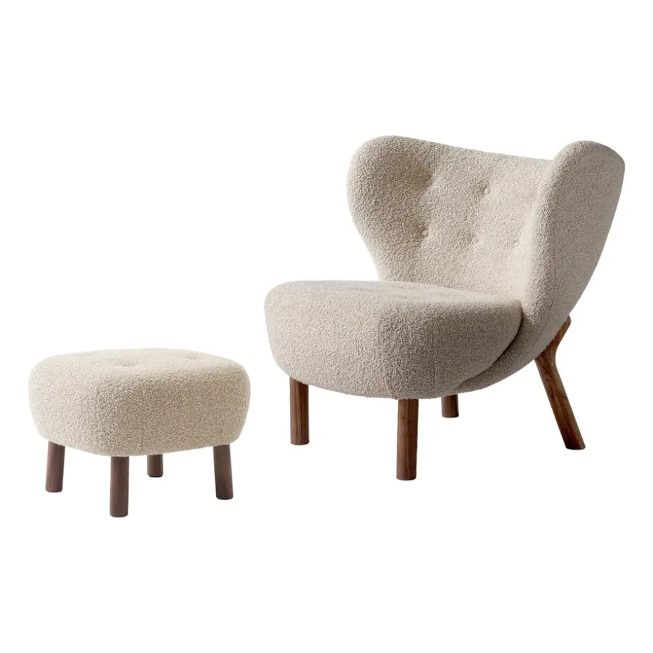 Little Petra VB1 fauteuil et pouf ATD1, Noyer huilé-Karakorum 003