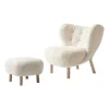 Little Petra VB1 fauteuil et pouf ATD1, Chêne huilé blanc-Moonlight