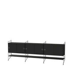 Montant d'étagère String, noir, 85x30 cm, lot de 2