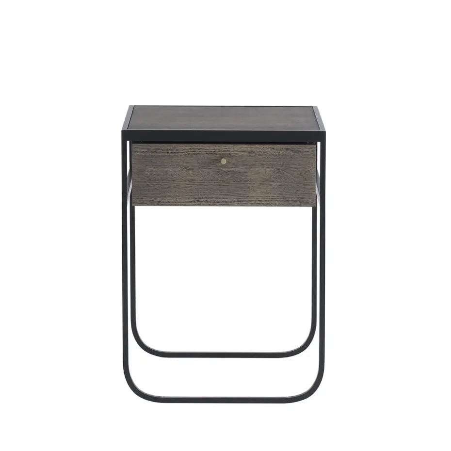 Nati Tati Drawer table de chevet, char grey, chêne fumé