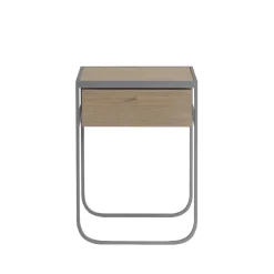 Nati Tati Drawer table de chevet, storm grey, chêne laqué blanc
