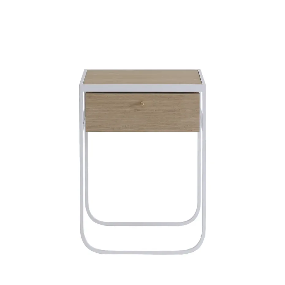 Nati Tati Drawer table de chevet, white, chêne laqué blanc