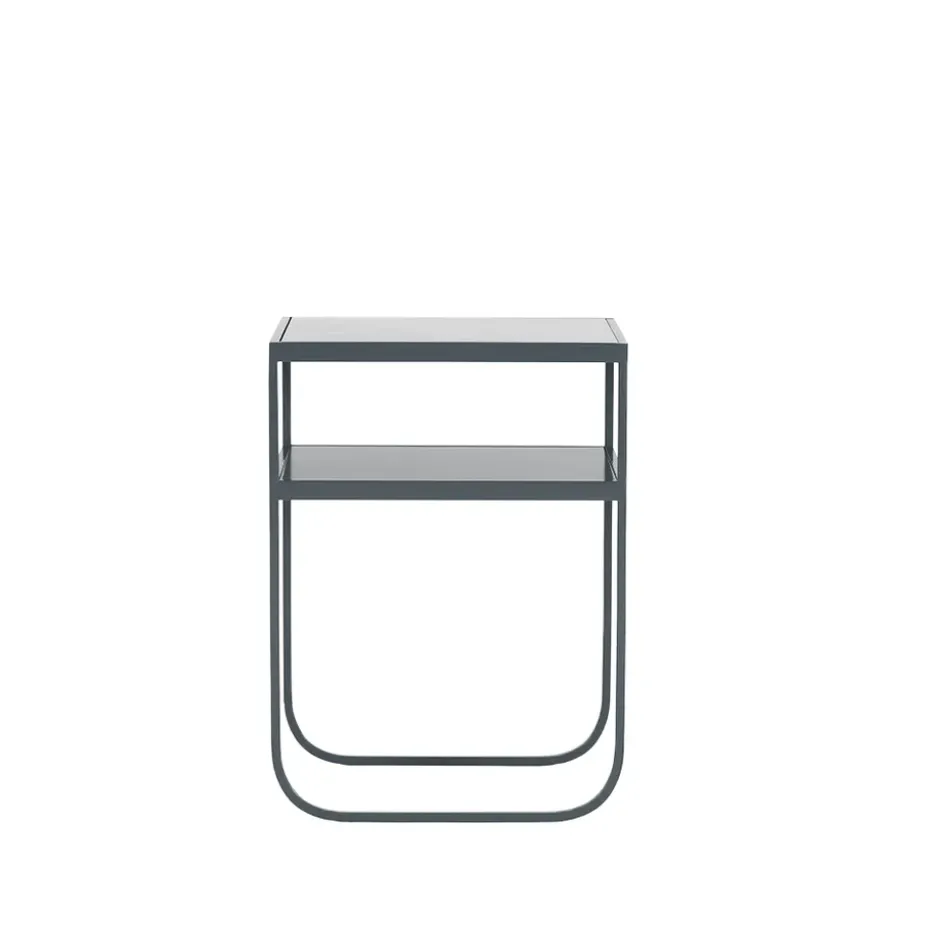 Nati Tati High table console, marbre carrara, support storm grey