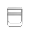 Nati Tati table de chevet, marbre blanc, support storm grey