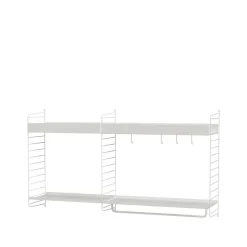 Panneau mural String, Blanc, 75x30 cm, lot de 2