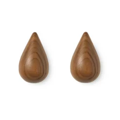 Patère Dropit Lot de 2 noyer, Petit