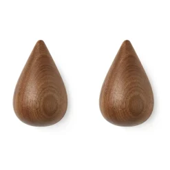 Patère Dropit Lot de 2 noyer, Grand