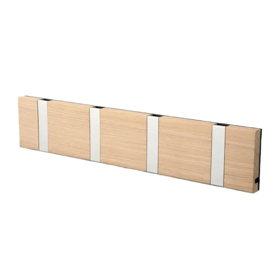 Patère Loca Knax 40 cm, chêne savonné-gris