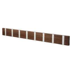 Patère Loca Knax 80 cm, noix huilé-gris