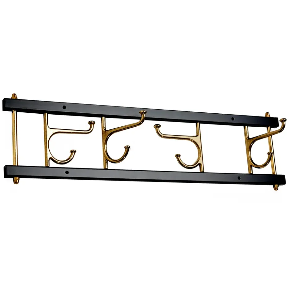 Porte-manteaux Maxi 4, Noir-Laiton