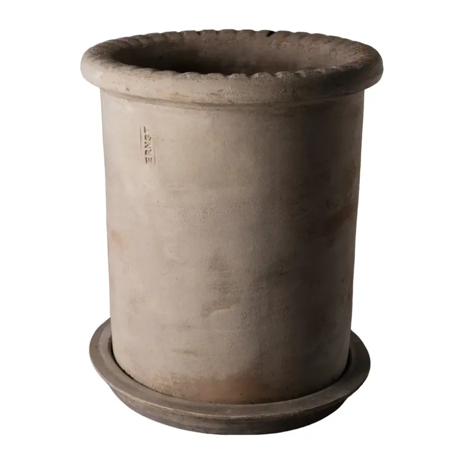 Pot en terre cuite Ernst avec soucoupe, Ø25x28 cm