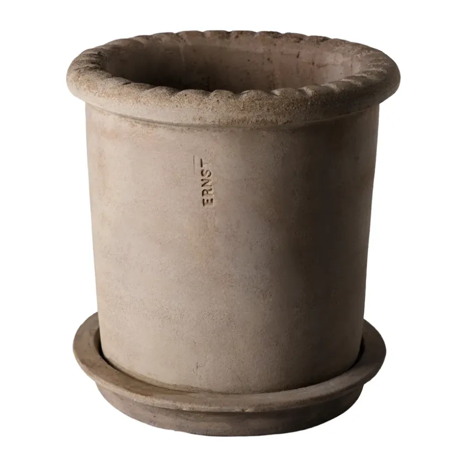 Pot en terre cuite Ernst avec soucoupe, Ø20x20 cm