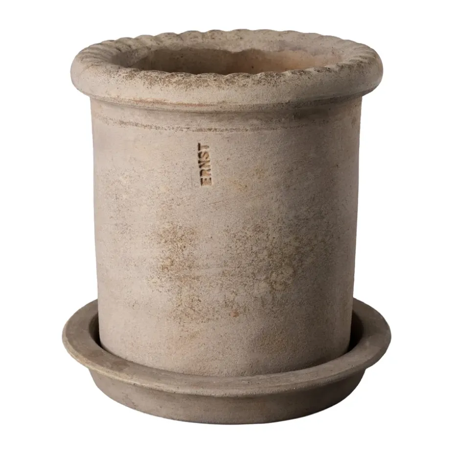 Pot en terre cuite Ernst avec soucoupe, Ø16x16 cm